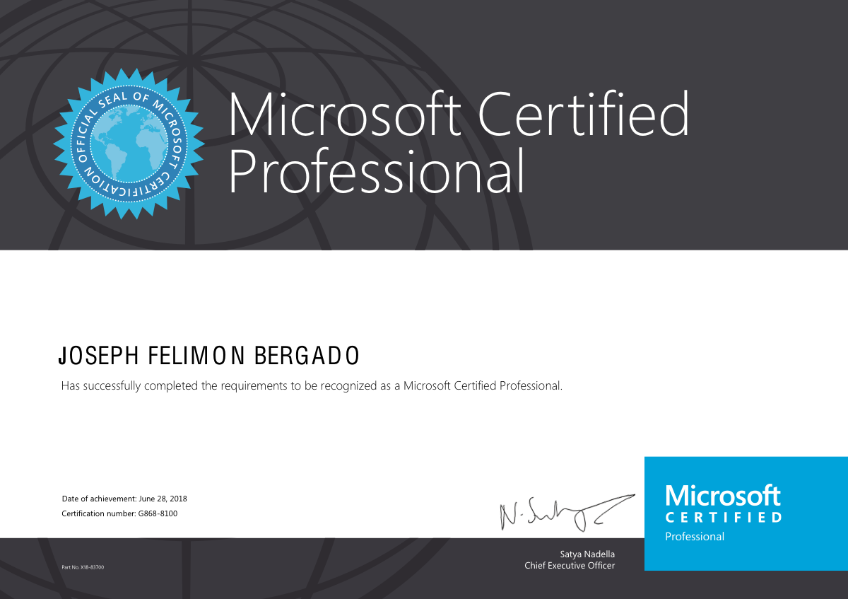 Microsoft Certified Professional certificate preview